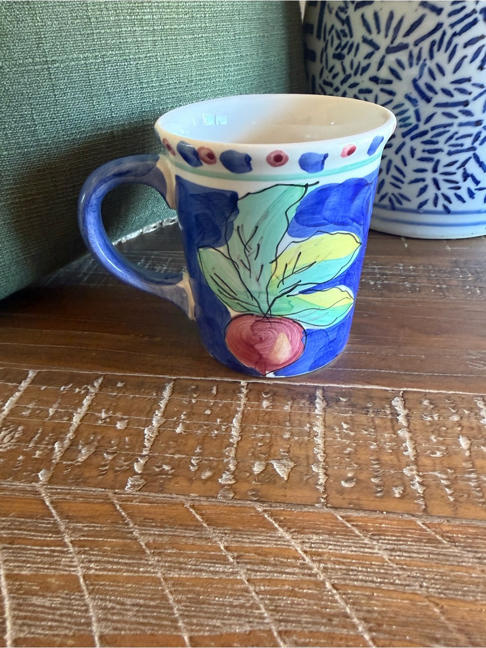 Gibson Housewares Vintage Hand-Painted Vegetable Ceramic Mug, Radish/Beet